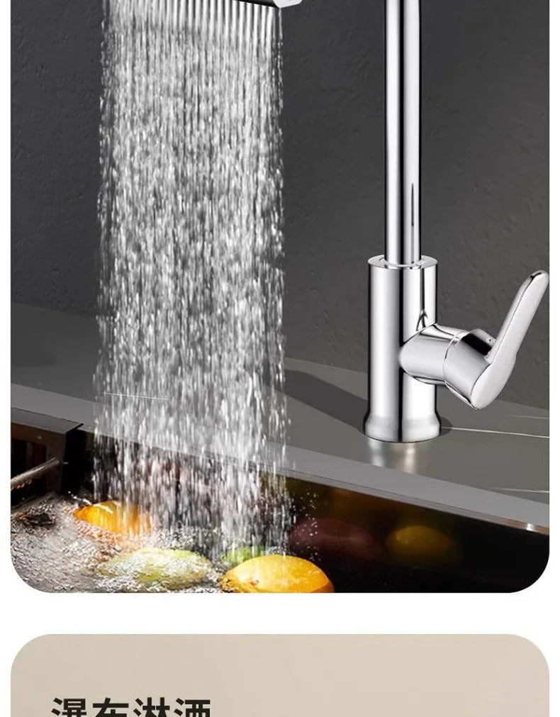 Kitchen Faucet, Rain Waterfall, Vegetable Washing Basin, Sink, Household Sink, Hot and Cold- Two in One, Pressurized Rotating