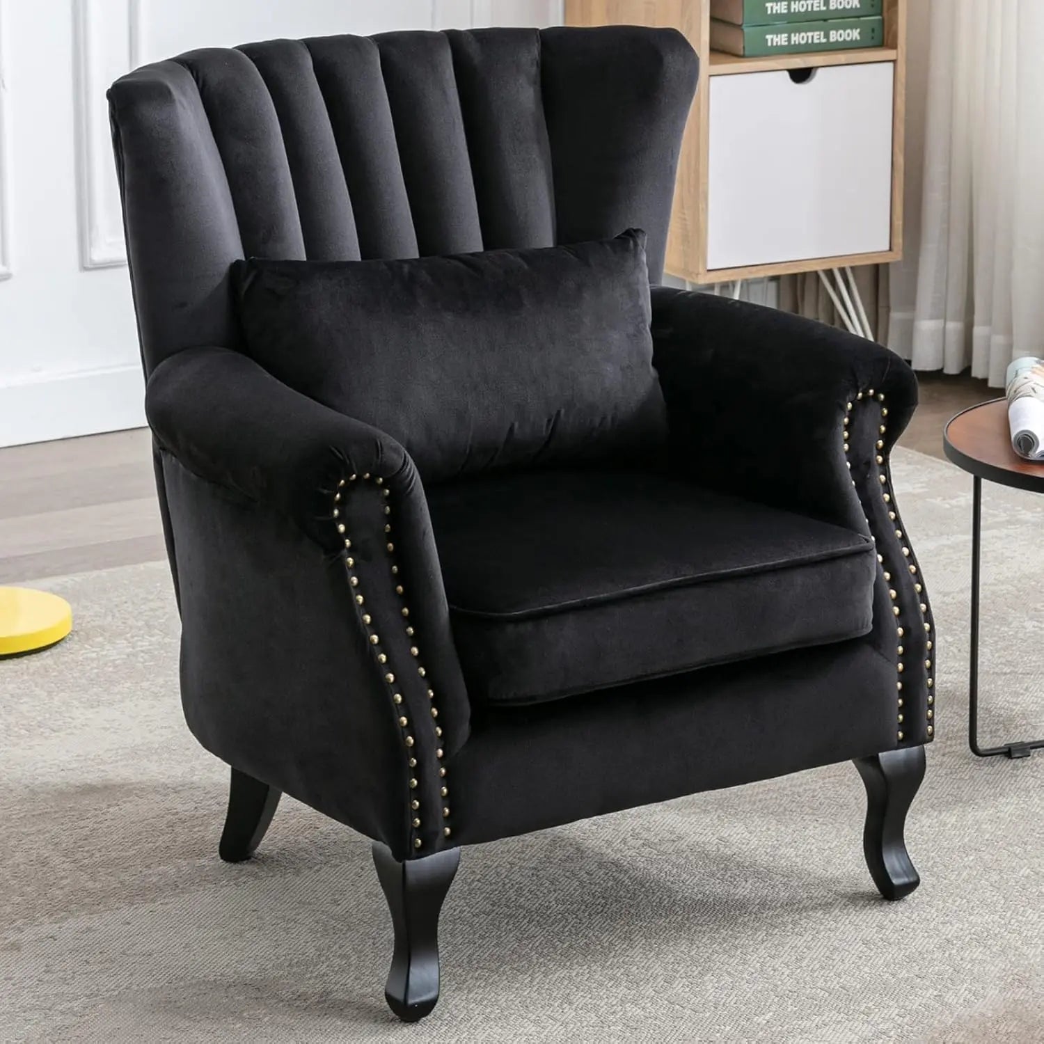 Accent Reading Arm Chair/Midcentury Modern Comfy Corner Sofa Chair/ Wingback Waiting Room/ Club Chair with Tufted