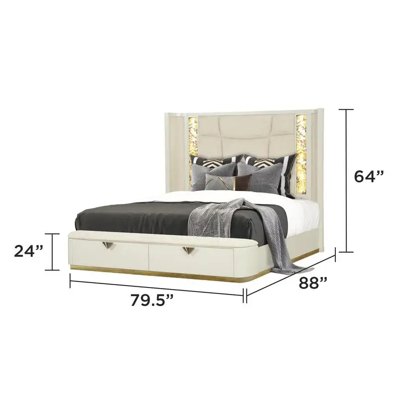 Modern 4 Pc King Upholstered Bedroom Set