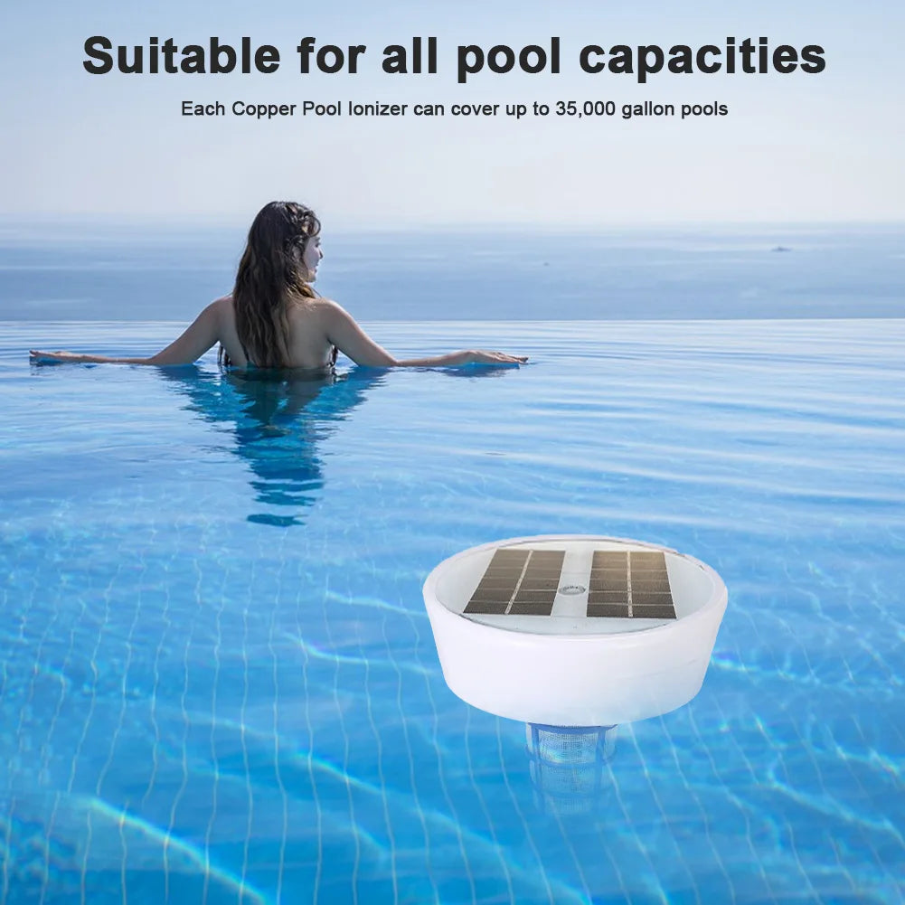 Solar Pool Ionizer Purifier/ Kills-Algae/ Swimming Pool Water Purifiers/ Chlorine-Free Sun Shock &/Water Purifier For Outdoor Hot Tub