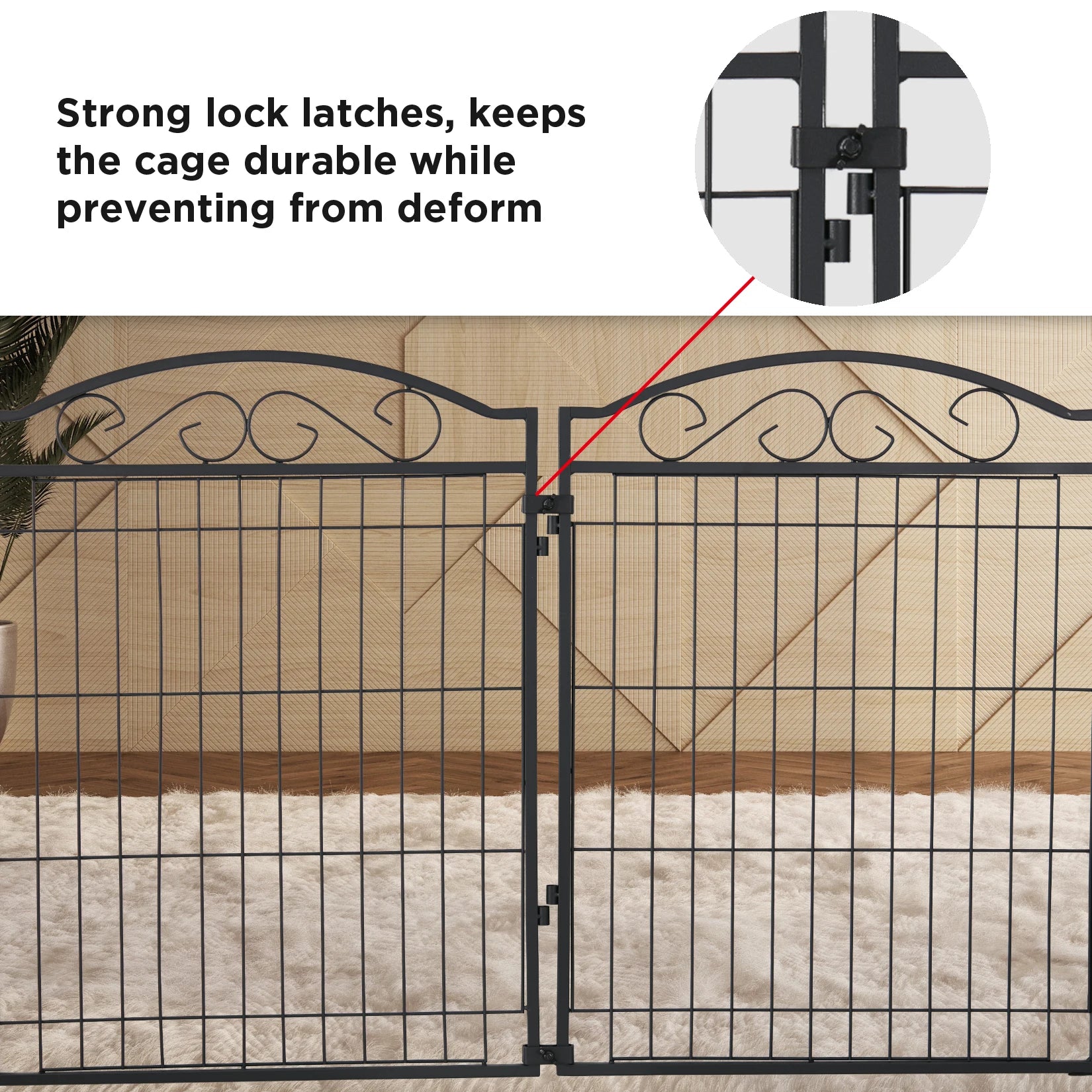 Dog Playpen, 8 Panels Playpen/ 32 Inch Height in Heavy Duty, Folding Indoor Outdoor Anti-Rust Dog Exercise Fence/ Portable