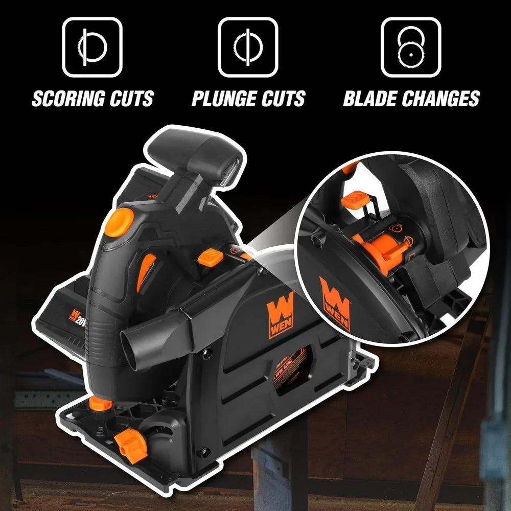 6.5-Inch Cordless Track Saw with Brushless Motor, Variable Speed, Dual 20V Max 4.0 Ah Batteries, and Charger (20691)