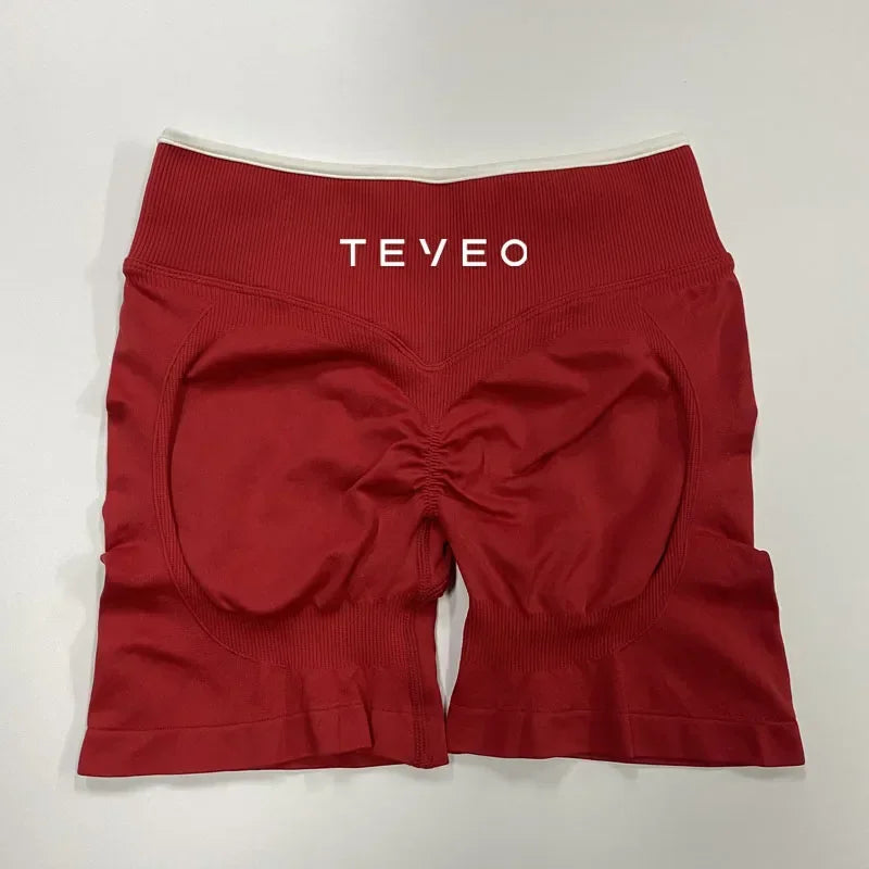 TEVEO – Short Yoga for Women, Pants with Elastic, Fitness, Cycling, Body Building, Leggings for Yoga