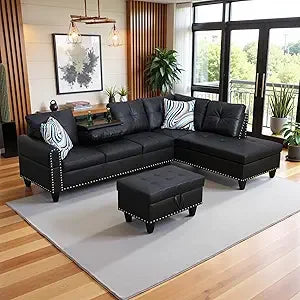 103.5" Oversized Sectional Couch, L Shaped Couch with Storage Ottoman, Modern Modular Sofa with Deep Seat