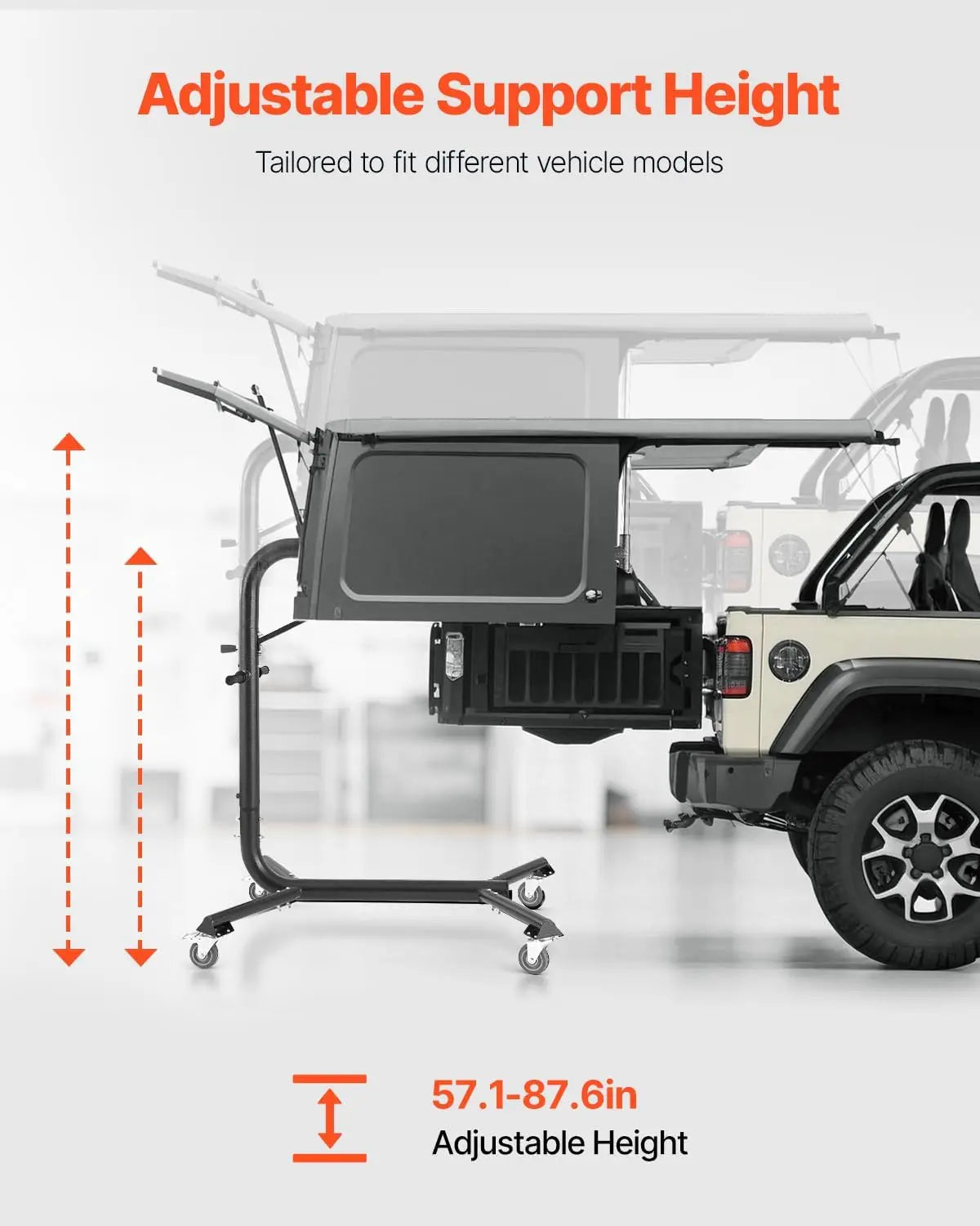 Jeep Hardtop Removal Lift System for 200 lbs, Easy Single-Person Operation, Compatible with Jeep Wrangler