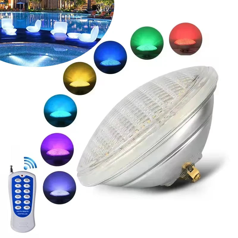 12V 54/45/35/25/18W Multi-Color RGB Swimming Pool/ Spa LED Light Underwater Waterproof with Remote PAR56 Socket