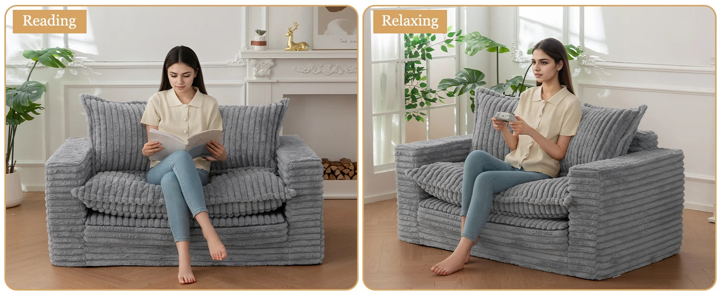 3-in-1 Pull Out Floor Couch with Washable Cushion and Pillows, Loveseat Sleeper Sofa, Convertible Sofa Bed/ Futon Couches