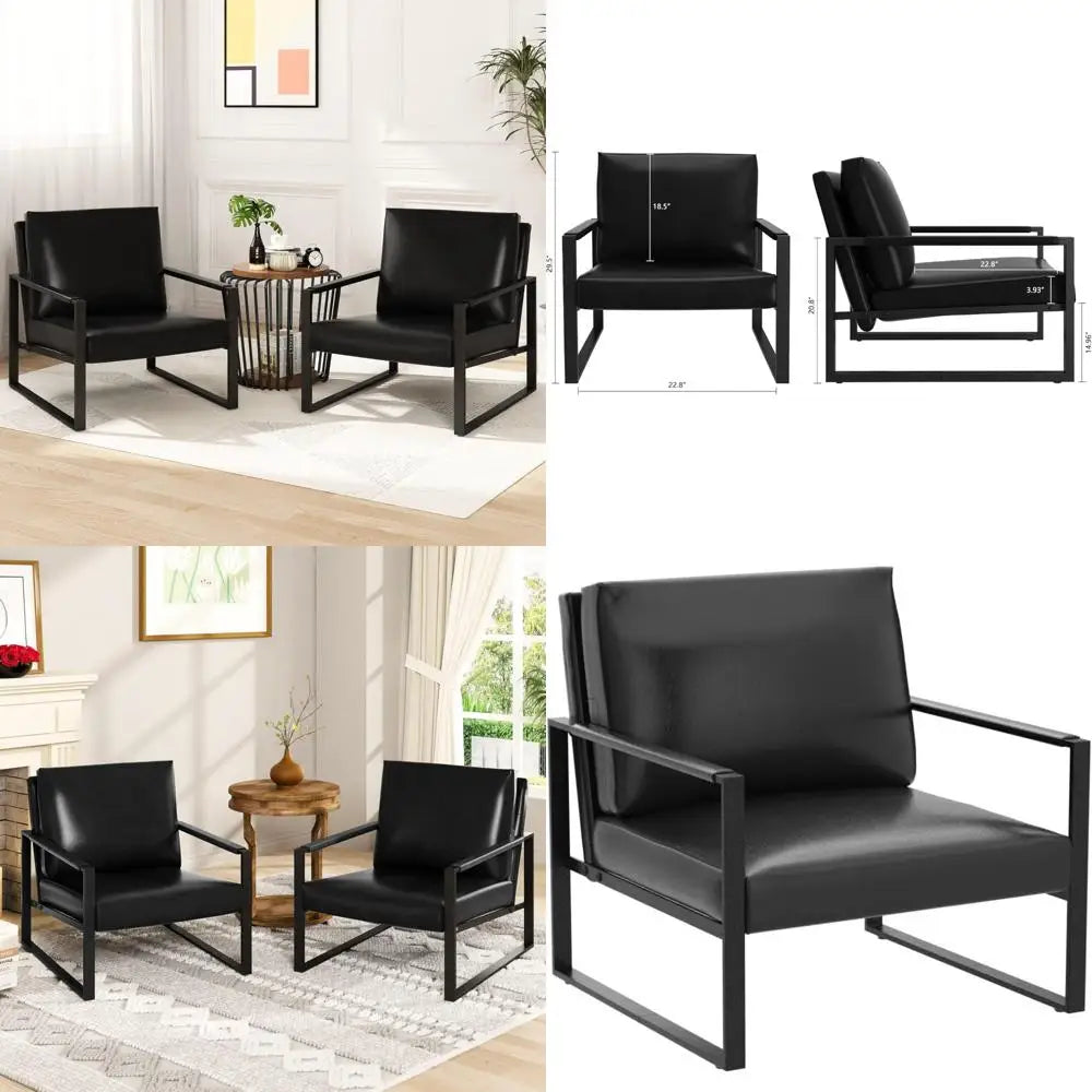 Leather Accent Chair/Set of 2