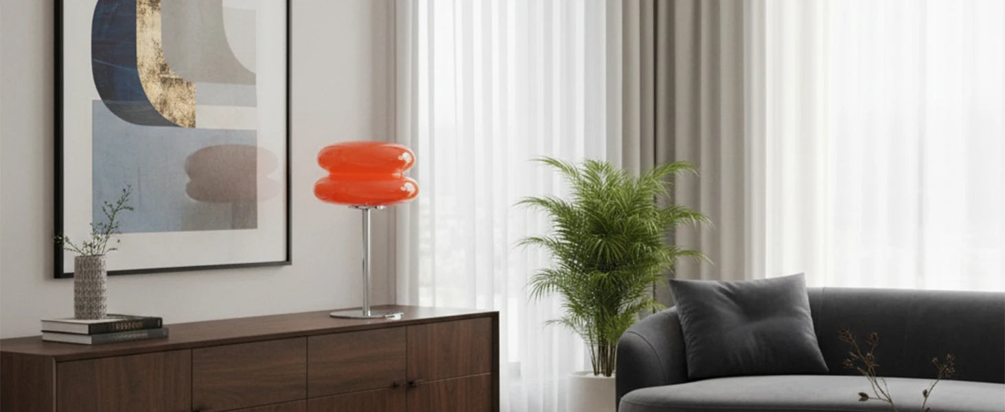 Macaron Glass Table Lamp /Trichromatic Dimming Living Room Atmosphere / Night Light/ Girl Bedroom/ Bedside Decor