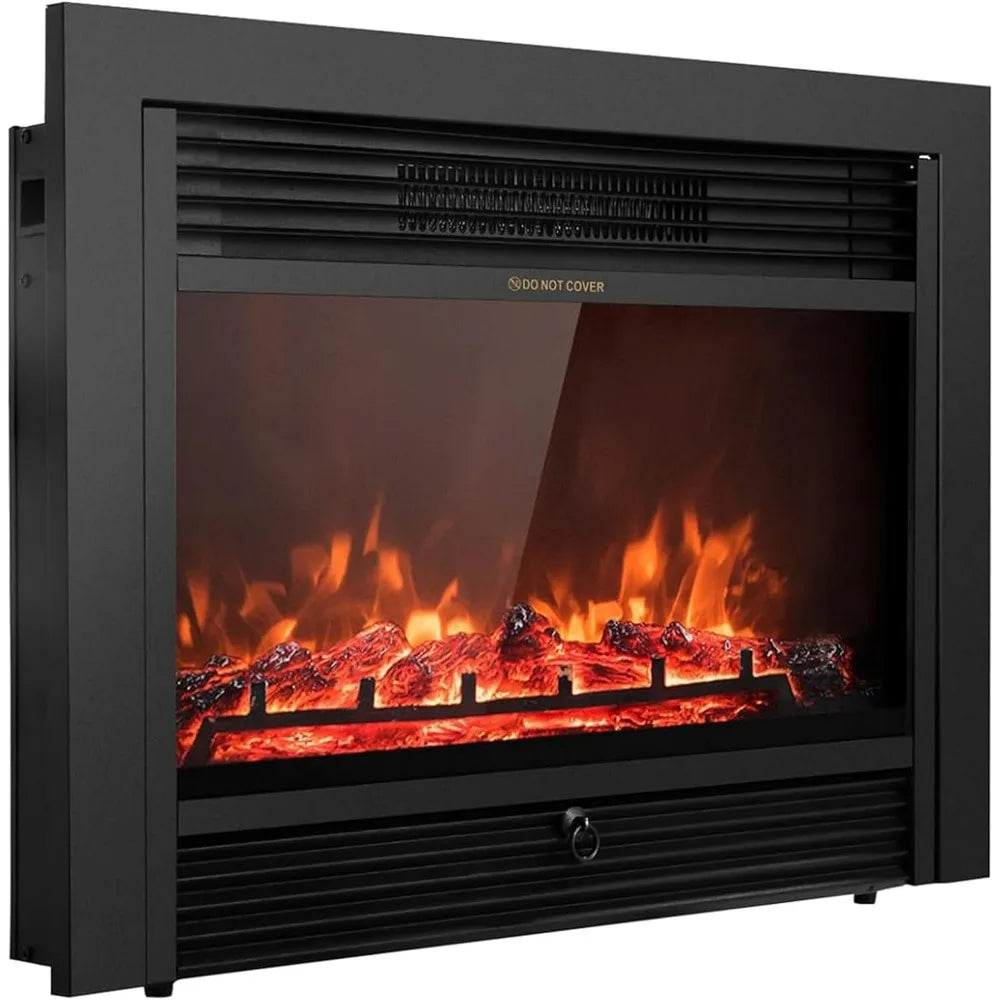 28.5" Electric Fireplace, Wall-Mounted or Freestanding, with Remote Control, 3 Adjustable Flame Colors