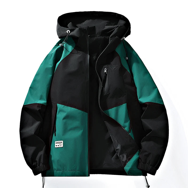 Outdoor Loose Hooded Hiking Jackets for Men/ Quality Waterproof Trekking Coat/ Fashion Comfortable Male Clothes/Autumn All-Match