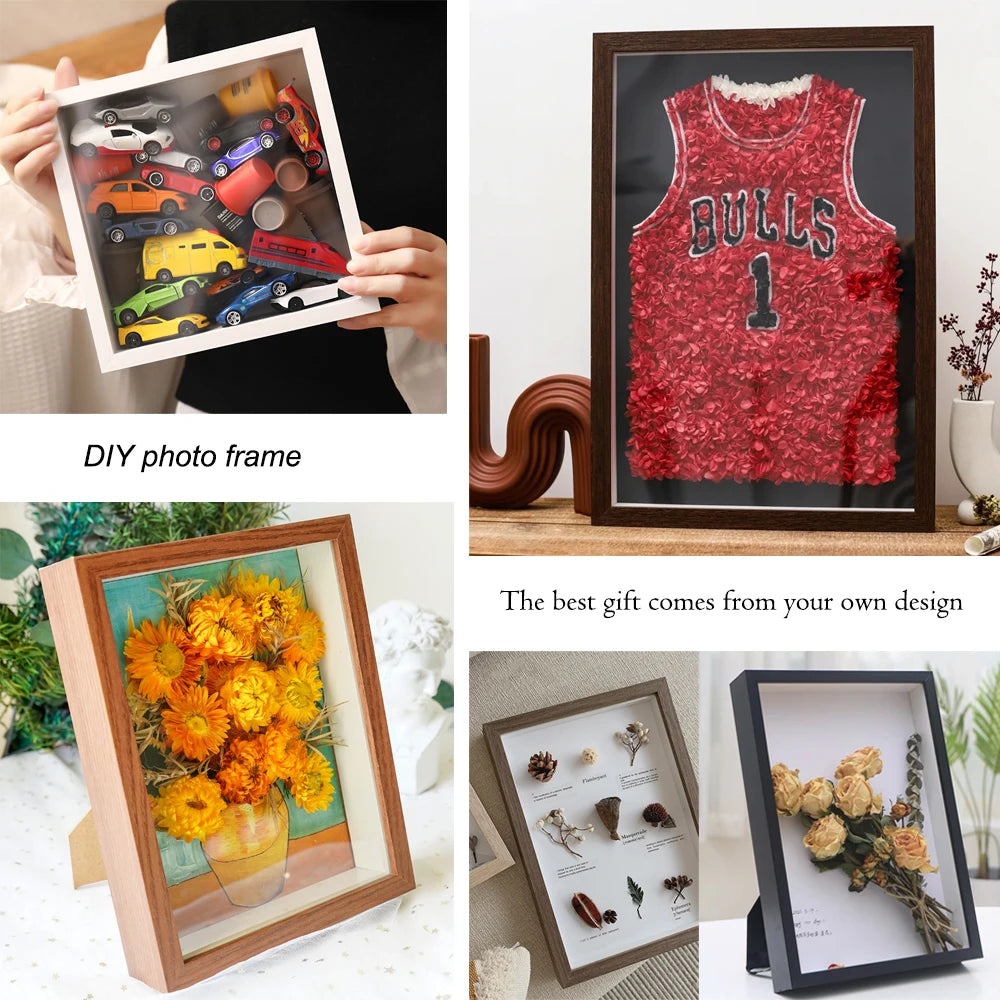 Shadow Box Depth 3cm Wooden Photo Frame for Displaying Three-Dimensional Works/ Nordic DIY Wood Picture Frame/ Photo Decor