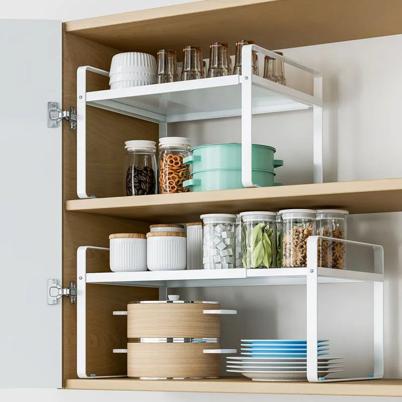 Kitchen Storage Layered Shelf/ Microwave Rack Standing Countertop/ Retractable Condiment/ Oven Organizer/ Kitchen Accessories