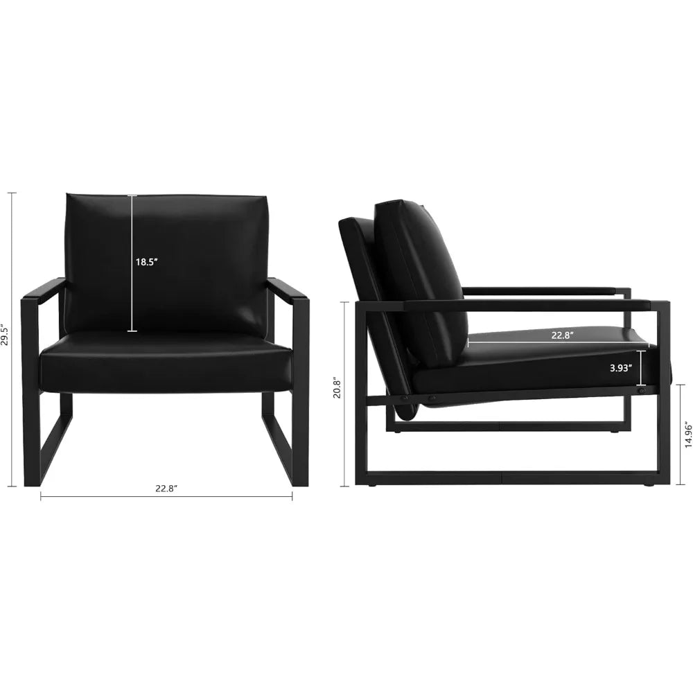 Leather Accent Chair/Set of 2