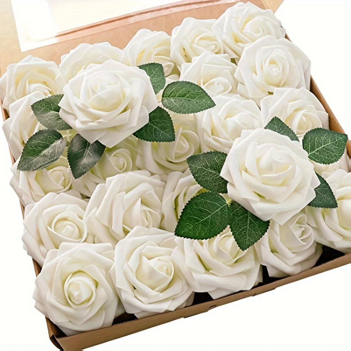 25pcs Artificial Flowers, Fake Flowers Roses W/Stem For DIY Wedding Bouquets/ Centerpieces Arrangements/ Party Home Decorations