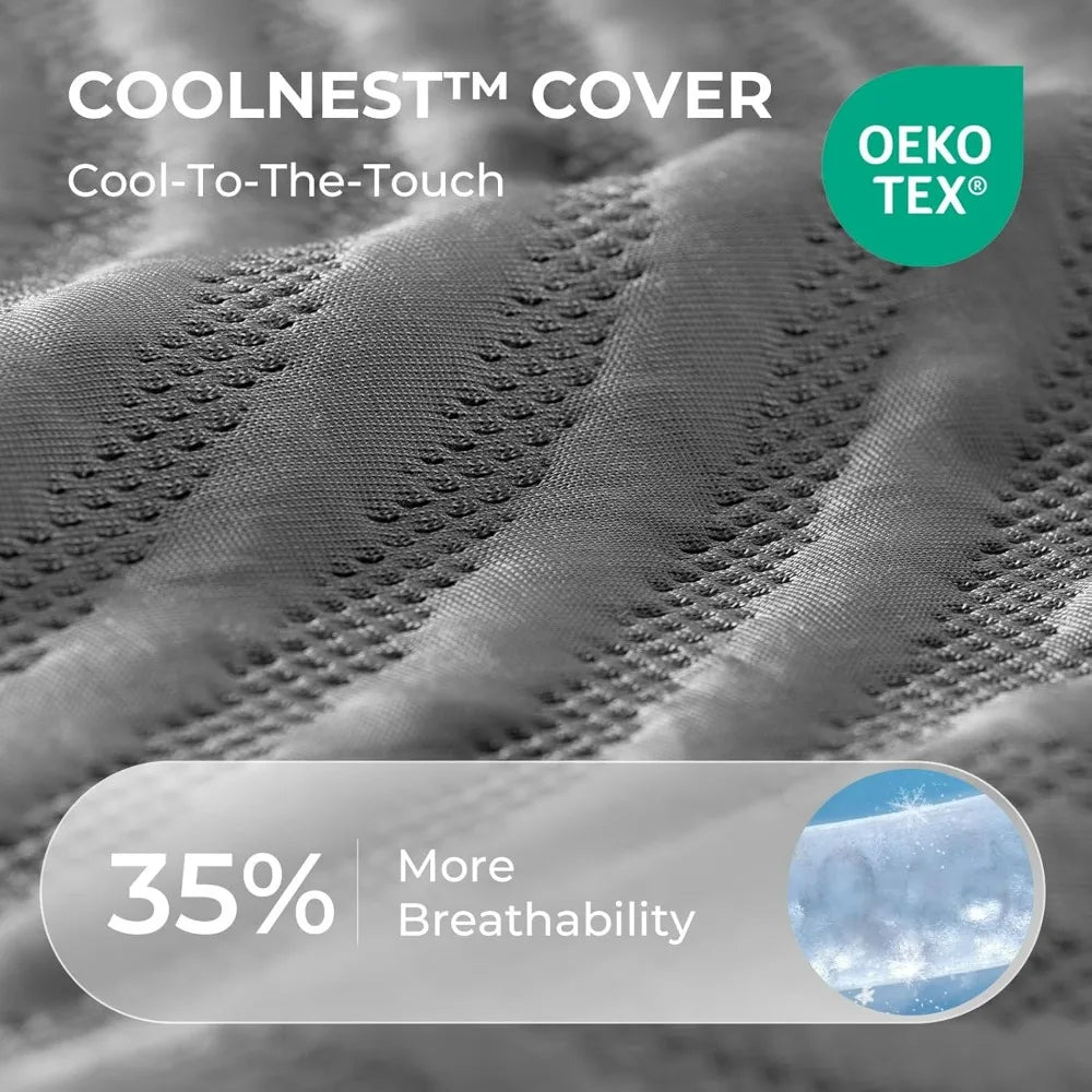 Queen Size Cool Nest Mattress: 12" Memory Foam with 5-Zone Ergonomic Support for Enhanced Sleep Comfort