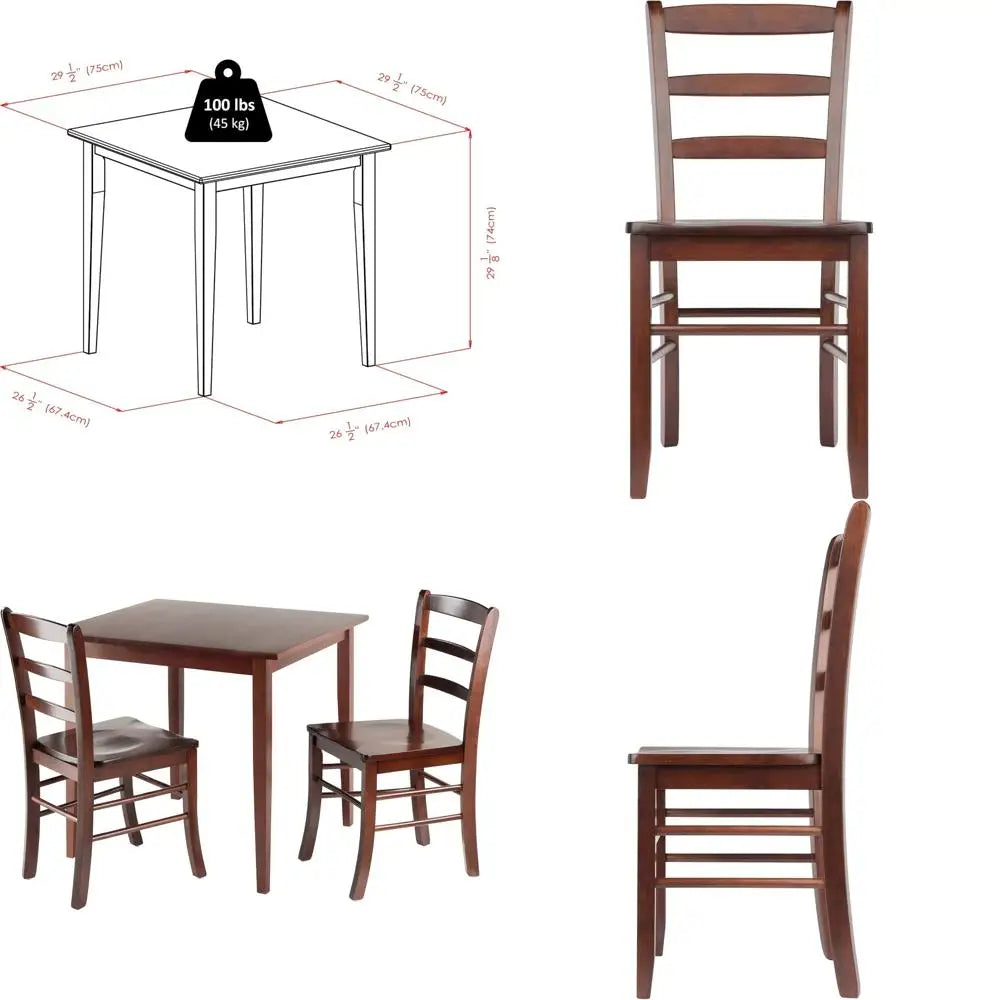 Charming Groveland Dining Set with 2 Light Oak Chairs