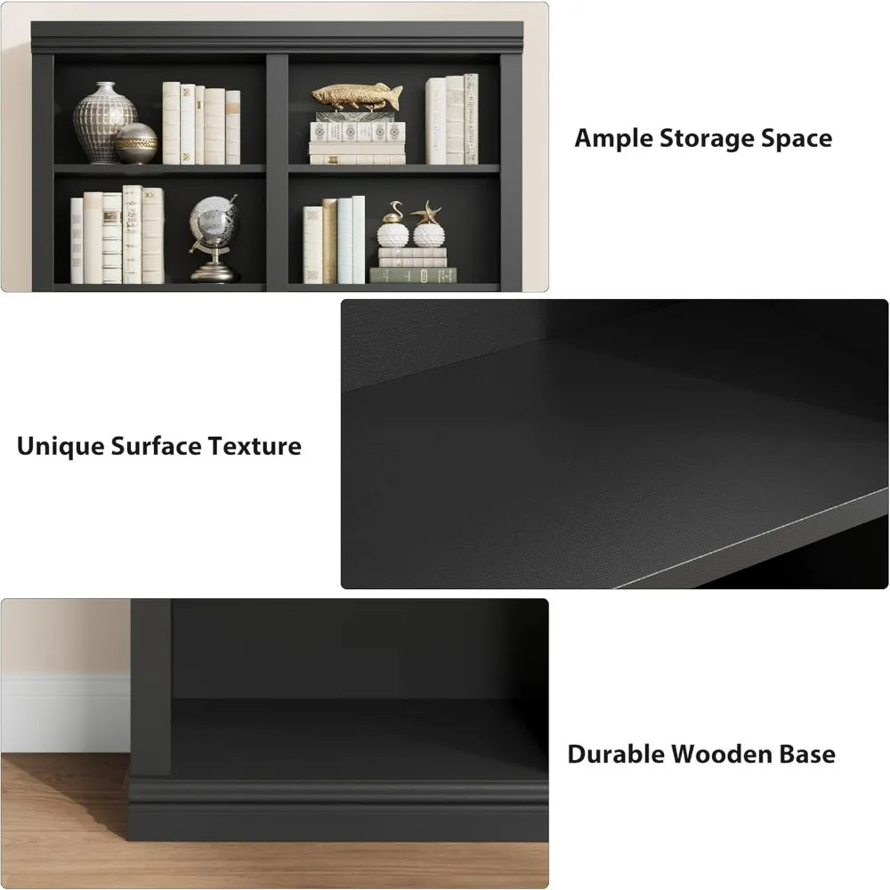 Extra Large 74.5" Tall Double Storage Bookshelf with 6-Tier and 12 Cubby Shelves for Wide Freestanding Use