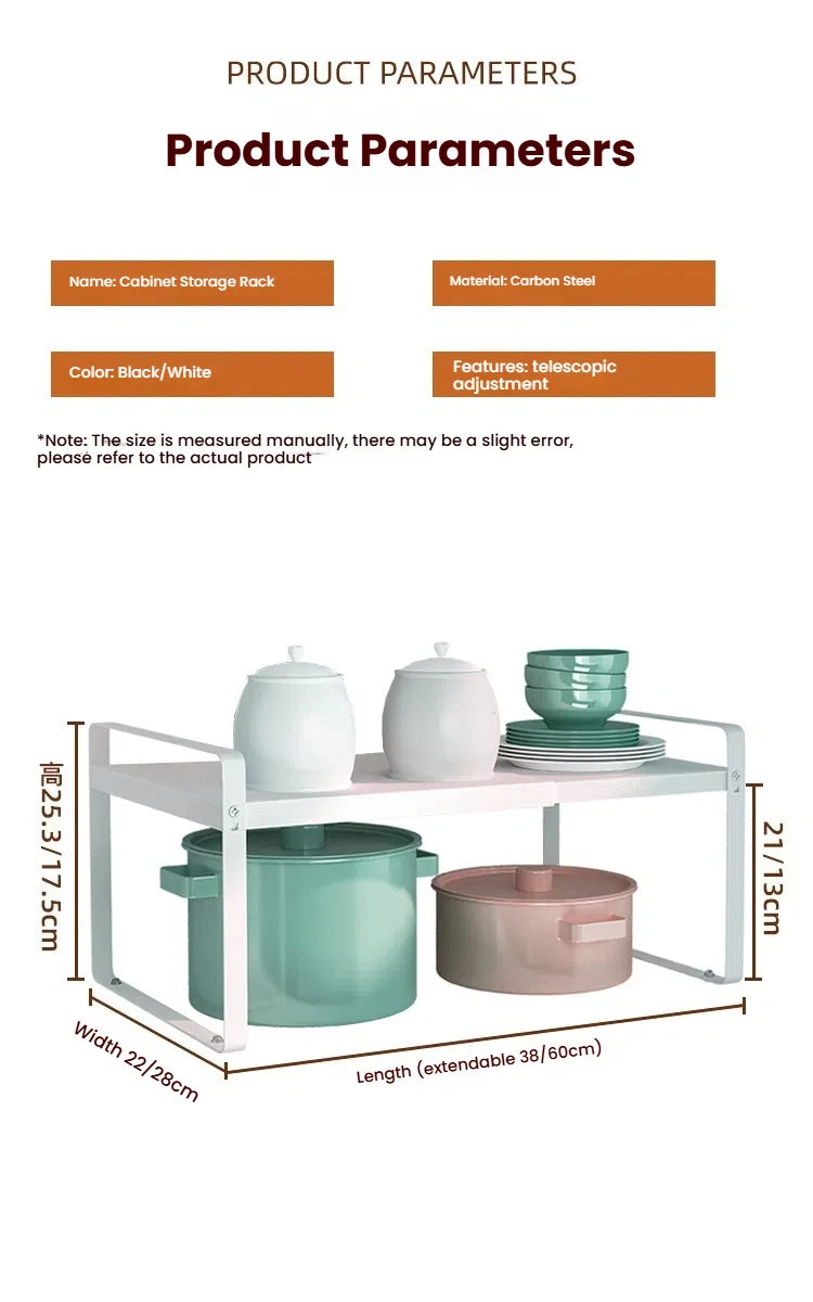 Kitchen Storage Layered Shelf/ Microwave Rack Standing Countertop/ Retractable Condiment/ Oven Organizer/ Kitchen Accessories