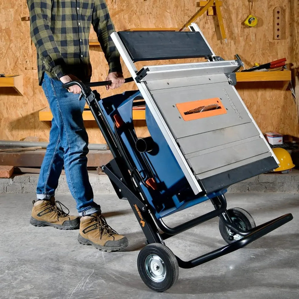 Portable Table Saw Stand, 330 LBS Load Capacity Rolling Foldable Table Saw Table with 8 Inch Wheels, Heavy Duty Construction