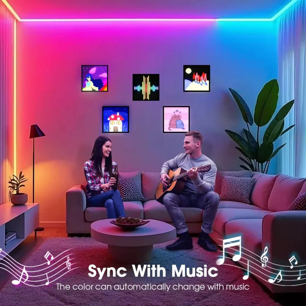  Programmable LED Pixel Display Screen APP Control RGB Custom Text Animation Pixel Art Light Sign For Game Room/ Bar /Desk Decor