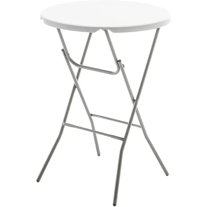 White Granite Plastic Folding Bar Height Table for Commercial, Banquet, Card, and Dining Use