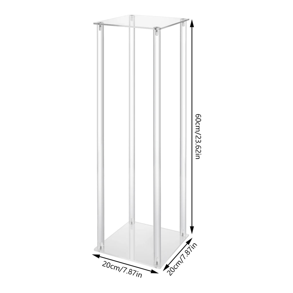 Acrylic Vase Wedding Centrepieces, 10 Pcs Clear Column Flower Display Stand, Geometric Display Stand for Home Decor