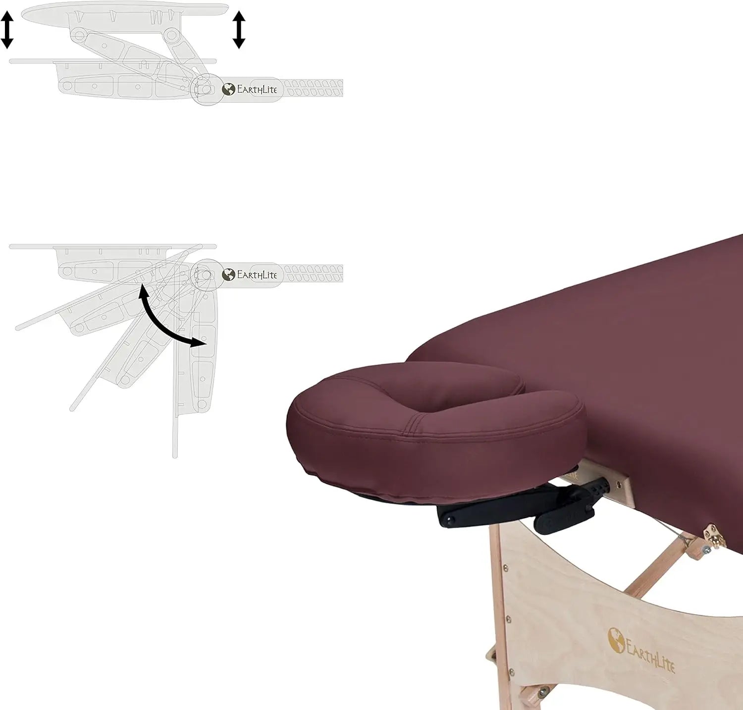 EARTHLITE Portable Massage Table HARMONY DX – Foldable Physiotherapy/Treatment/Stretching Table, Eco-Friendly Design, Hard Maple