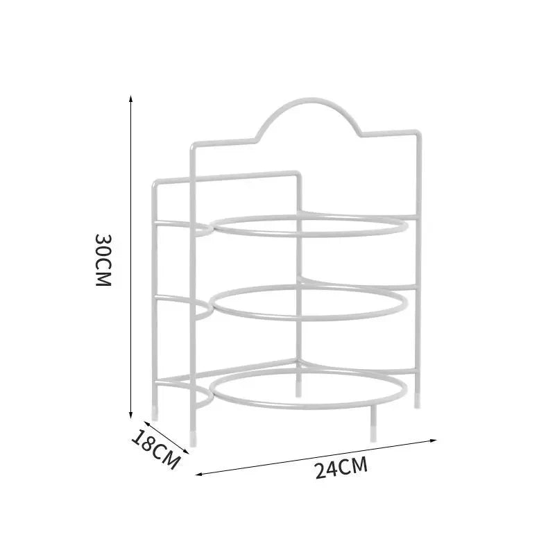 Kitchen Storage Shelf Multilayer Metal Shelves Wall-Mounted Dish Storage Rack Kitchen Table Top Organizer Preparation Dish Rack