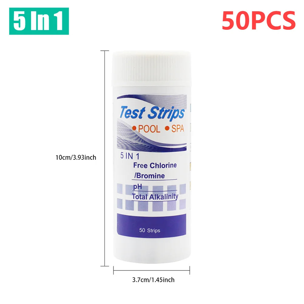 50/100PCS 3/5/6/7 in 1 Water Quality Test Paper/ Swimming Pool PH Test Strips/ Multipurpose Aquarium Test Strips for Fish Tank