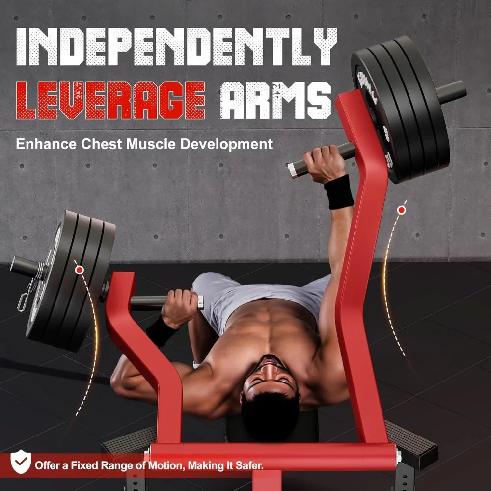Adjustable Flat Incline Bench Press Machine with Independent Arms for Home Gym Chest & AB Workout