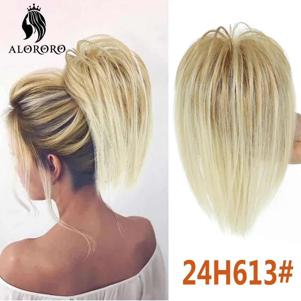 Synthetic Claw Clip Hair Bun Straight Chignon Bun Ponytail Hair Extensions Tousled Updo Hair Buns Claw Clip Ponytail Hairpice