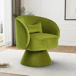 Swivel Barrel Chair, 360 Degree Modern Small Round Boucle Sherpa Swivel