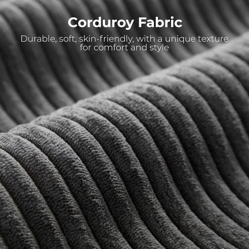 Convertible Sleeper Sofa Bed Floor Sofa 3-in-1 No Assembly, Foldable Mattress with Corduroy Upholstery Green, Dark Grey