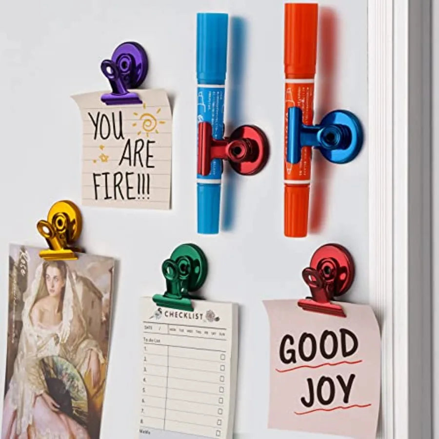 Magnetic Clips, Fridge Magnets for Picture Hanging, Heavy Duty Magnet Clips, Colorful Refrigerator Magnets for Kitchen