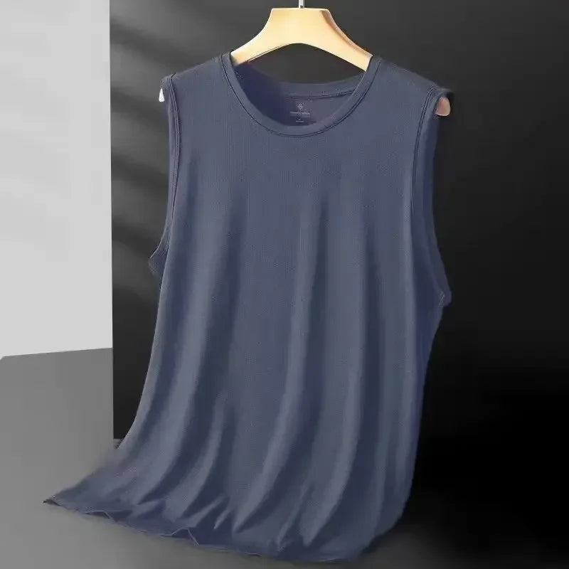 Men's Ice Silk Mesh Vest Lightweight Sports Summer Wear Sleeveless T-shirt/ Tank Top/ Casual Fashion Outerwear