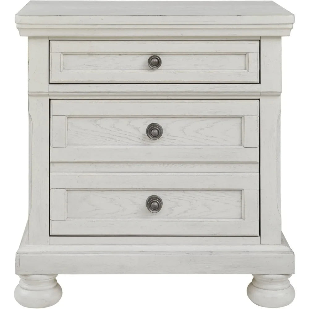 Classic White 2-Drawer Nightstand