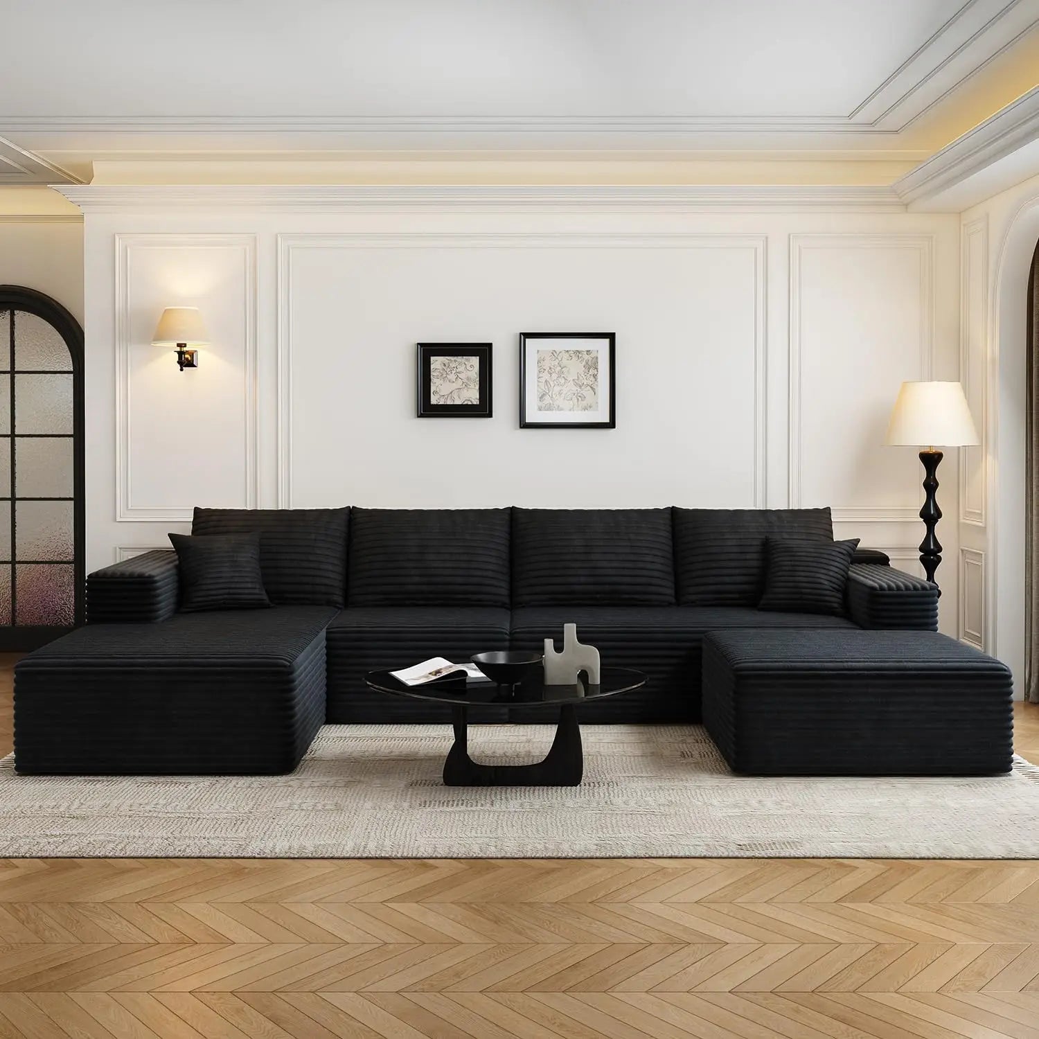 Cloud Modular Sectional Sofa Couch with L-Shape Chaise, Upholstered Couches for Living Room/ Bedroom