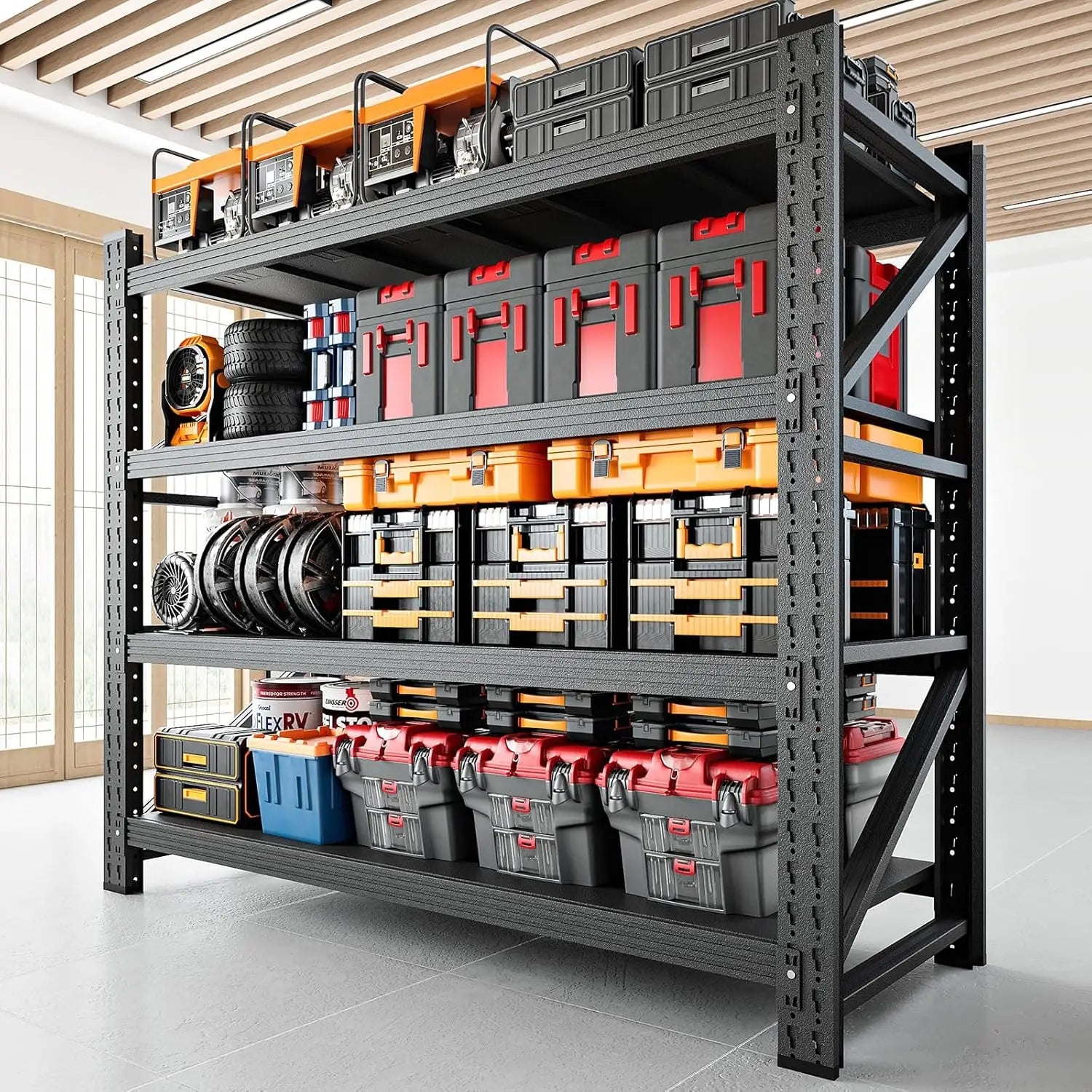3000LBS Storage Shelves ,48" W Garage Shelving Heavy/ Duty Metal Adjustable Garage Shelves, Shelving Units Industrial Shelving