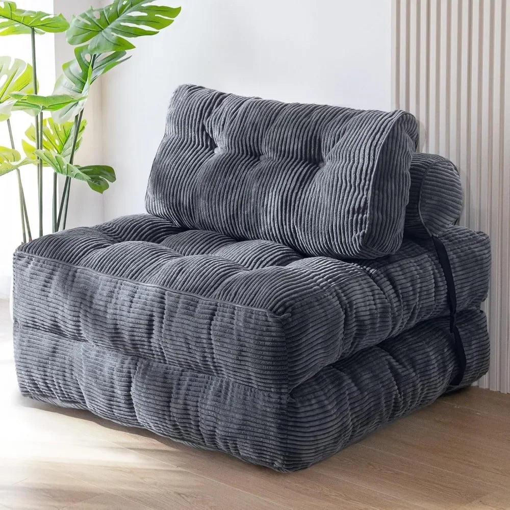 Best-Folding Sofa Bed, Convertible Sleeper Chair With Pillow Foldable Mattress With Back Support, Portable Fold Out Chair