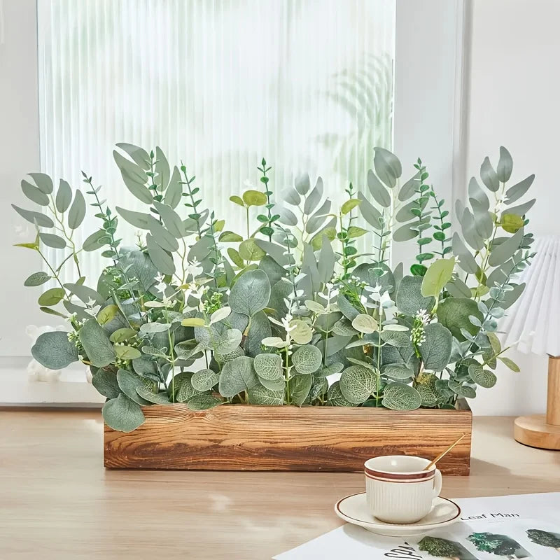 50/90PCS Artificial Flowers Bouquets Mixed Eucalyptus Leaves Willow Silver Eucalyptus Cuttings for Wedding Floral DIY Home Decor