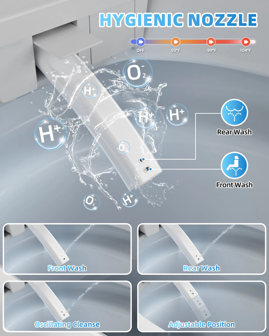 Sanyipace Tankless Smart Toilet w/ Auto Flushing & sensor, ADA Chair Height