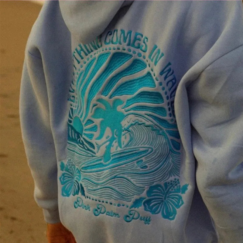 Beautiful Embroidered Hoodies Women Warm Comfortable Casual Hoodie Fashion Classic Hoody Loose Original Basic Clothes