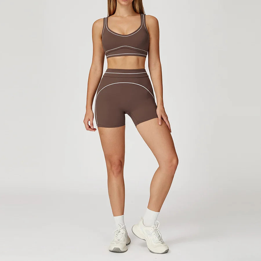 2 Piece Yoga Clothes Women Tracksuit Tracksuit Athletic Wear Fitness Suit Gym Workout Push Up Clothes Sports Bra Leggings Suit