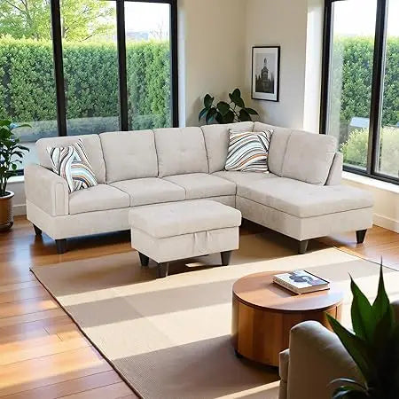 103.5" Oversized Sectional Couch, L Shaped Couch with Storage Ottoman, Modern Modular Sofa with Deep Seat