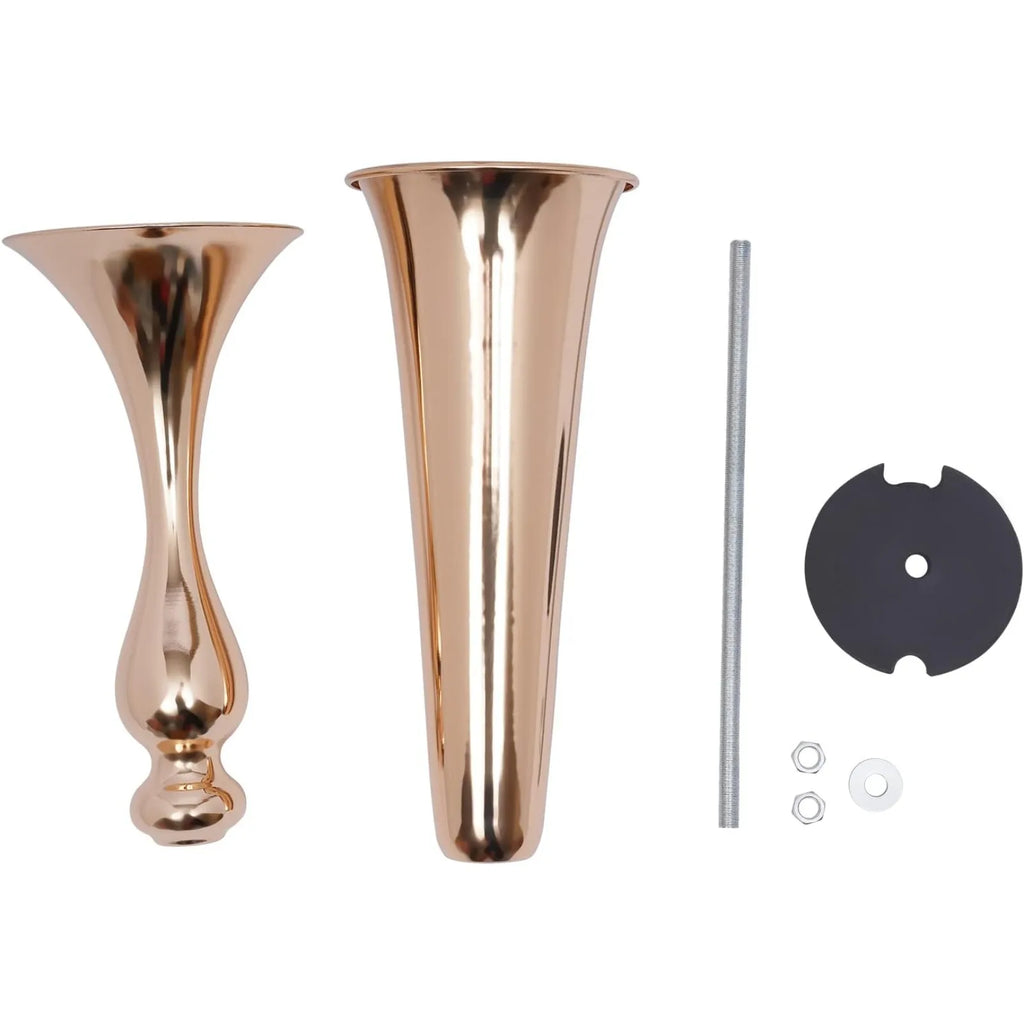 6 Pcs 22.2" Tall Gold Vases for Centerpieces, Tall Wedding Flower Vase with Gold-Plated Finish, High-Foot Design, Metal Trumpet Centerpieces/ Vases for Wedding Party Event