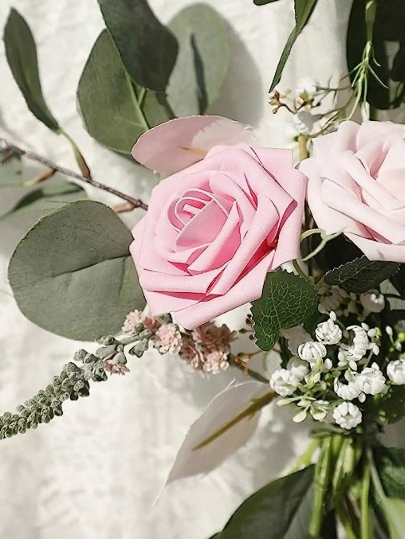25pcs/Set Artificial Foam Rose Flowers/ Realistic Fake Roses/ Stem For DIY Wedding Bouquets /Centerpieces Bridal Shower/ Party/ Home Decorations