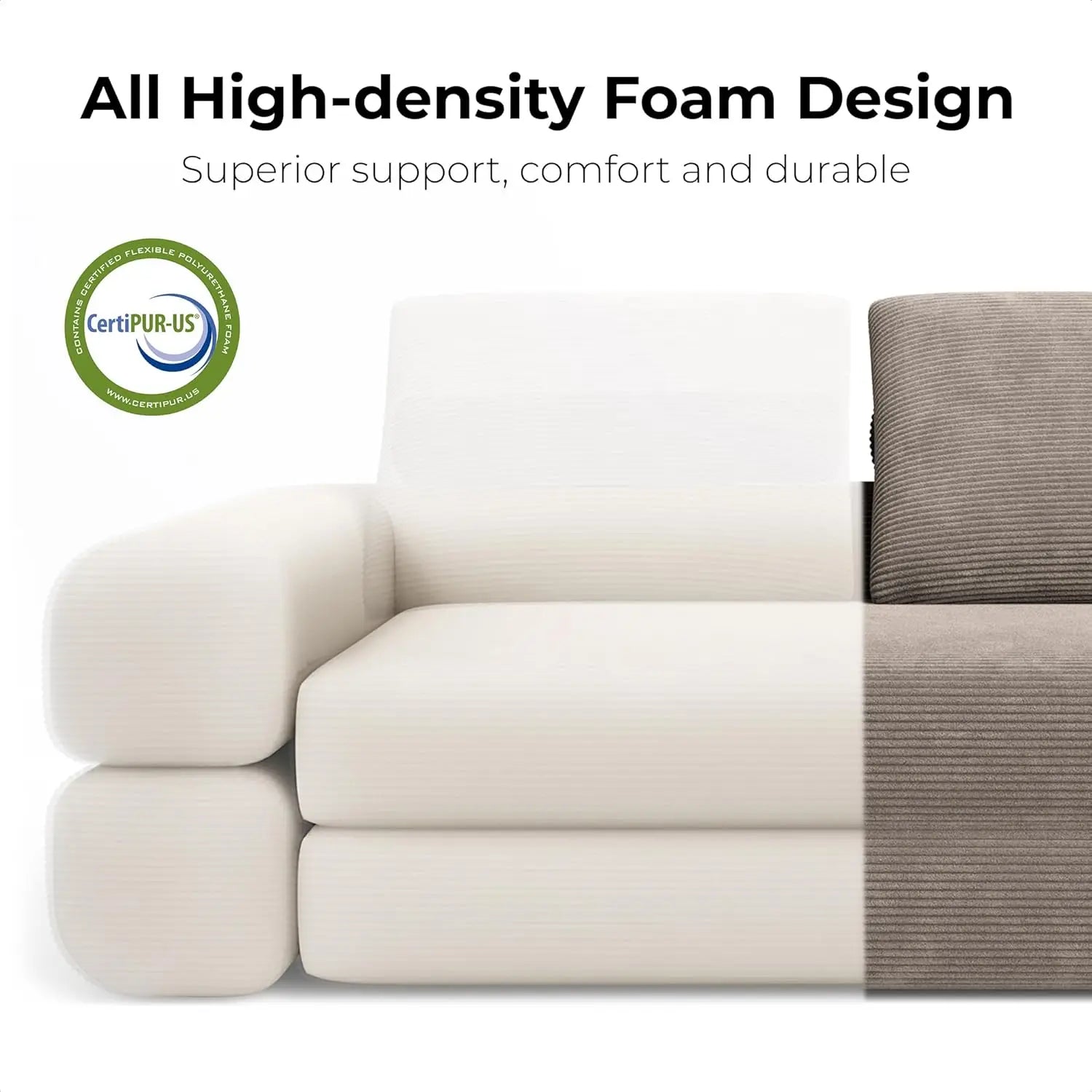 Convertible Sleeper Sofa Bed Floor Sofa 3-in-1 No Assembly, Foldable Mattress with Corduroy Upholstery Green, Dark Grey
