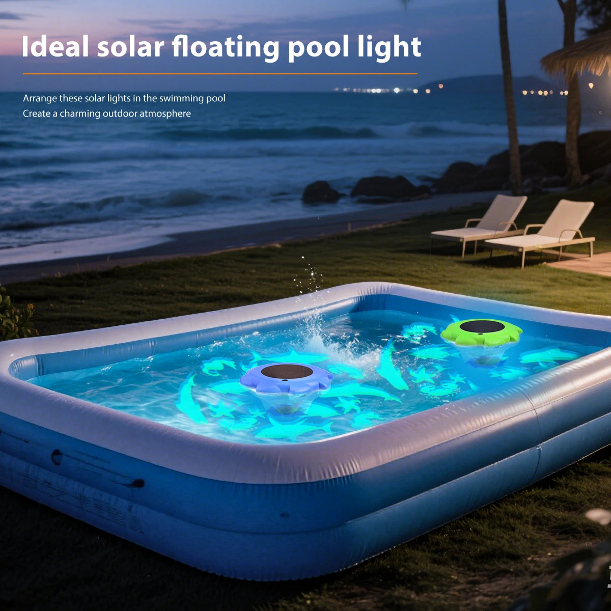 Solar Pool lights IP68 Waterproof Solar-Powered Floating Pools Light for Bathtubs, Ponds, Pool Parties,Water Decorations