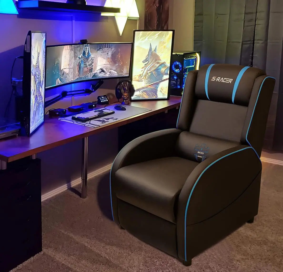 Ergonomic PU Leather Gaming Recliner